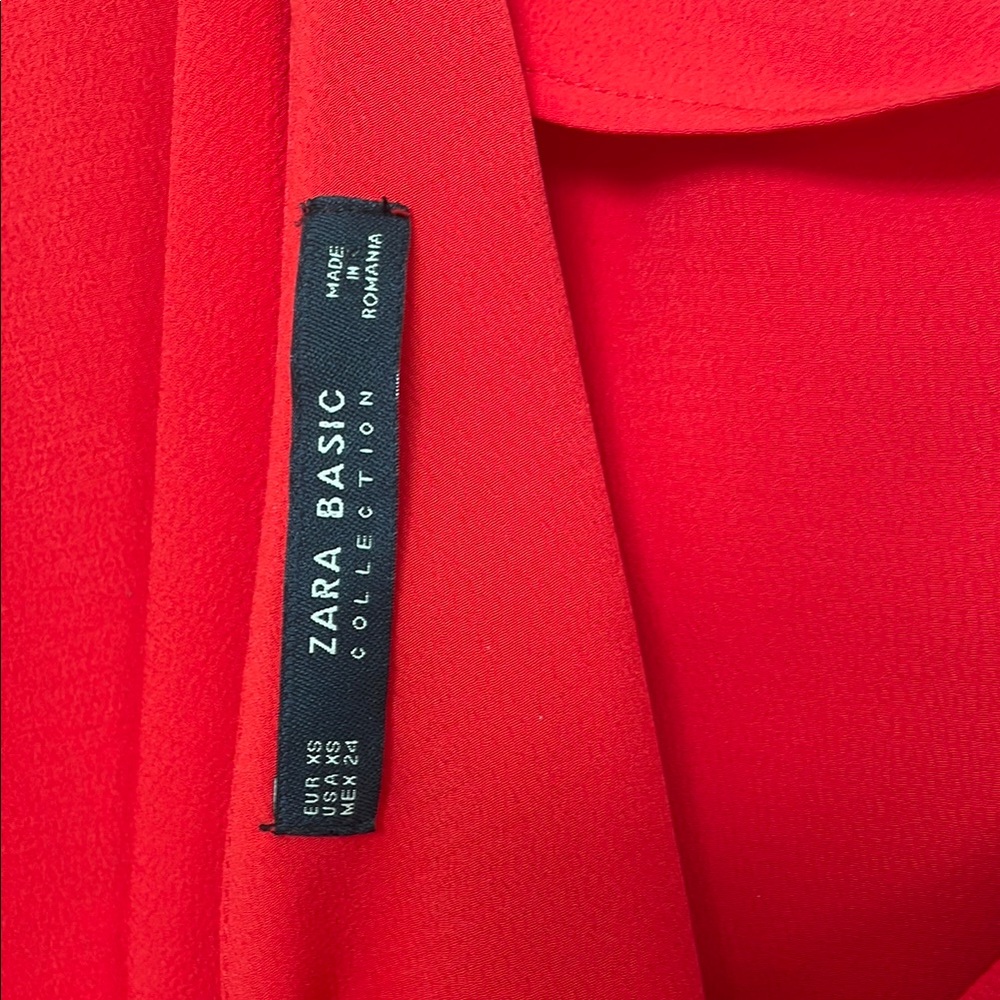 Zara Red Ruffle Dress - Picture 3 of 4